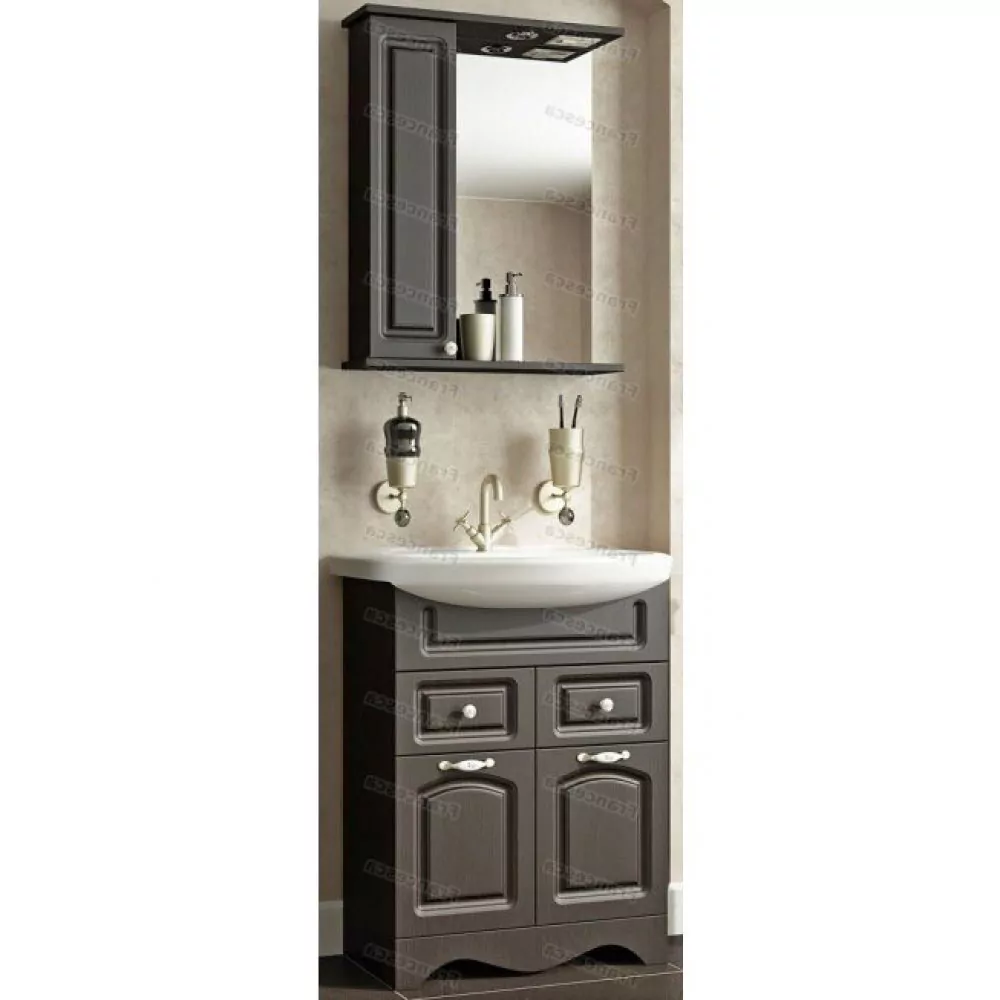 Зеркало со шкафчиком Francesca Империя 60 L свет, венге