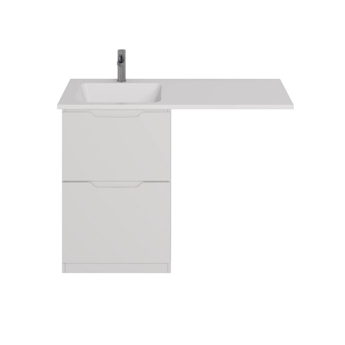 Тумба напольная Dreja Bona 60, с раковиной 120 см чаша слева, белый