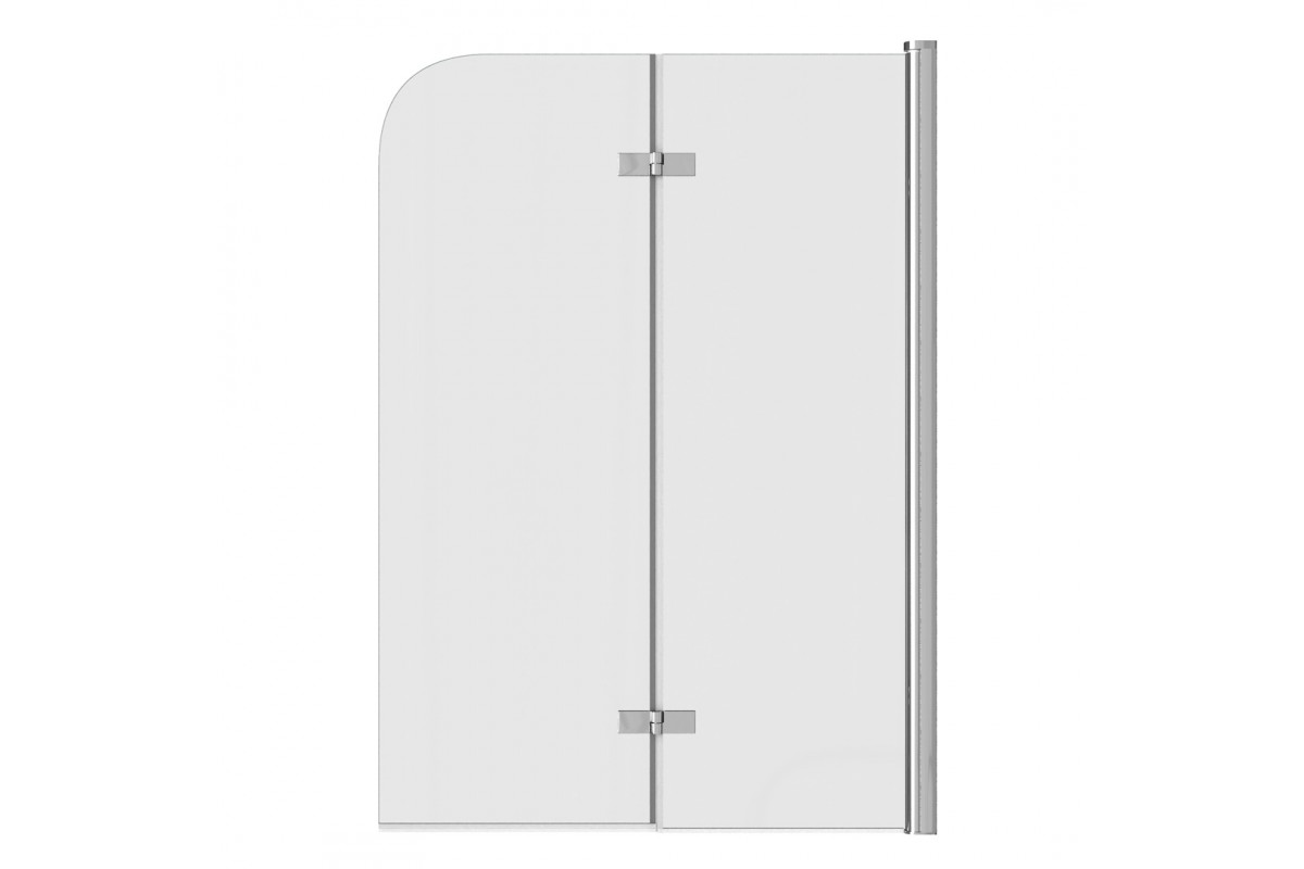 Шторка на ванну Relisan 100х140, прозр стекло -хром, 2-х секц / 6 мм