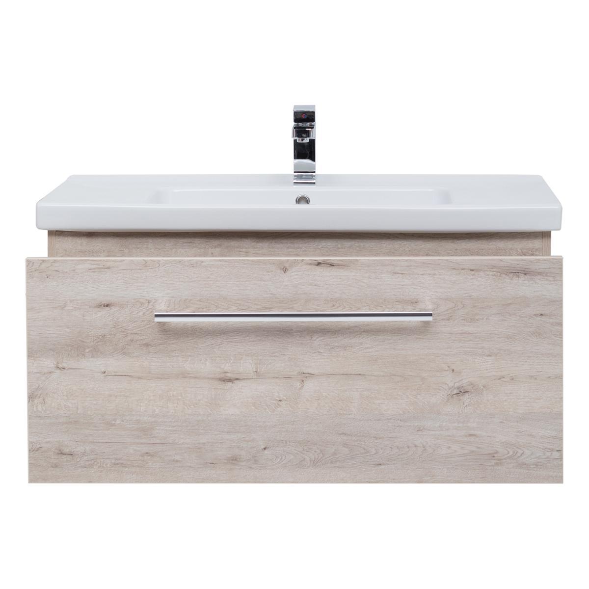 Тумба с раковиной подвесная Dreja Big Inn 100 см, дуб кантри