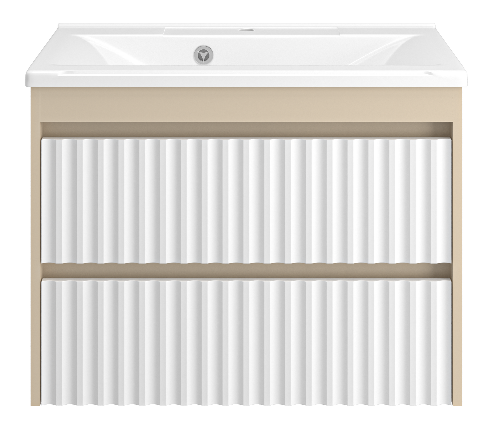 Тумба с раковиной Brevita Balaton 75 подвесная, белый/бежевый