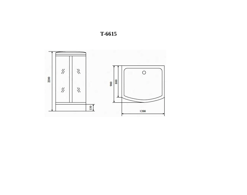 Душевая кабина Timo Standart T-6615 Silver Fabric (120*90*220)