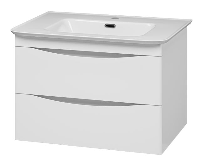 Тумба с раковиной Misty Мираж 70 подвесной, белый