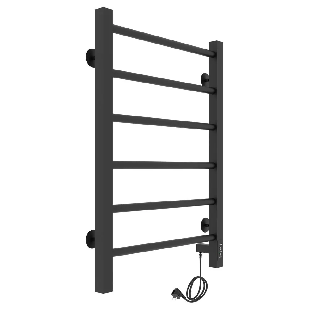 Полотенцесушитель электрический Laris Феличия ЧКЧ П6 400х600 с терморегулятором, правый, черный матовый
