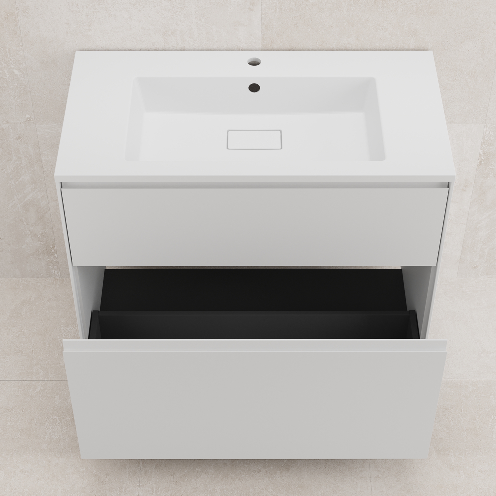 Тумба напольная Style Line Лима 90 с раковиной Line 90, 2 ящика, белый матовый