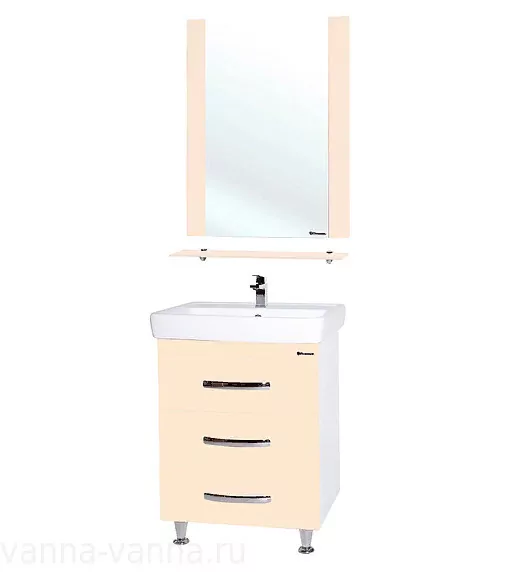 Мебель для ванной Bellezza Рокко 60 комплект, напольный, бежевая