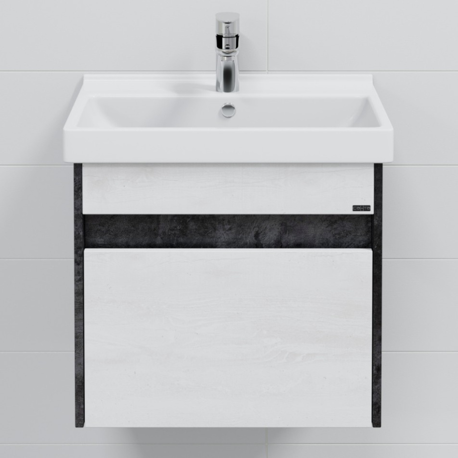 Тумба подвесная Санта Мира 60 с раковиной Fest 60, светлый