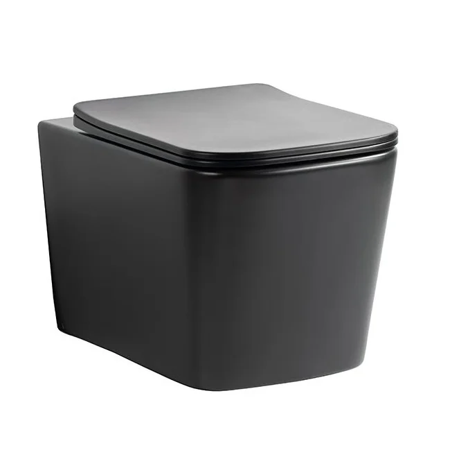 Унитаз SantiLine SL-5027MB подвесной, торнадо, микролифт, черный матовый