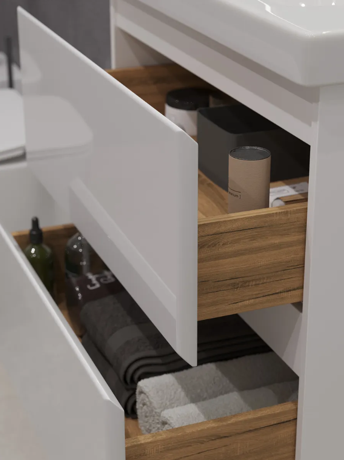 Тумба подвесная SanStar Arista 60 с раковиной Грейс 60, белая