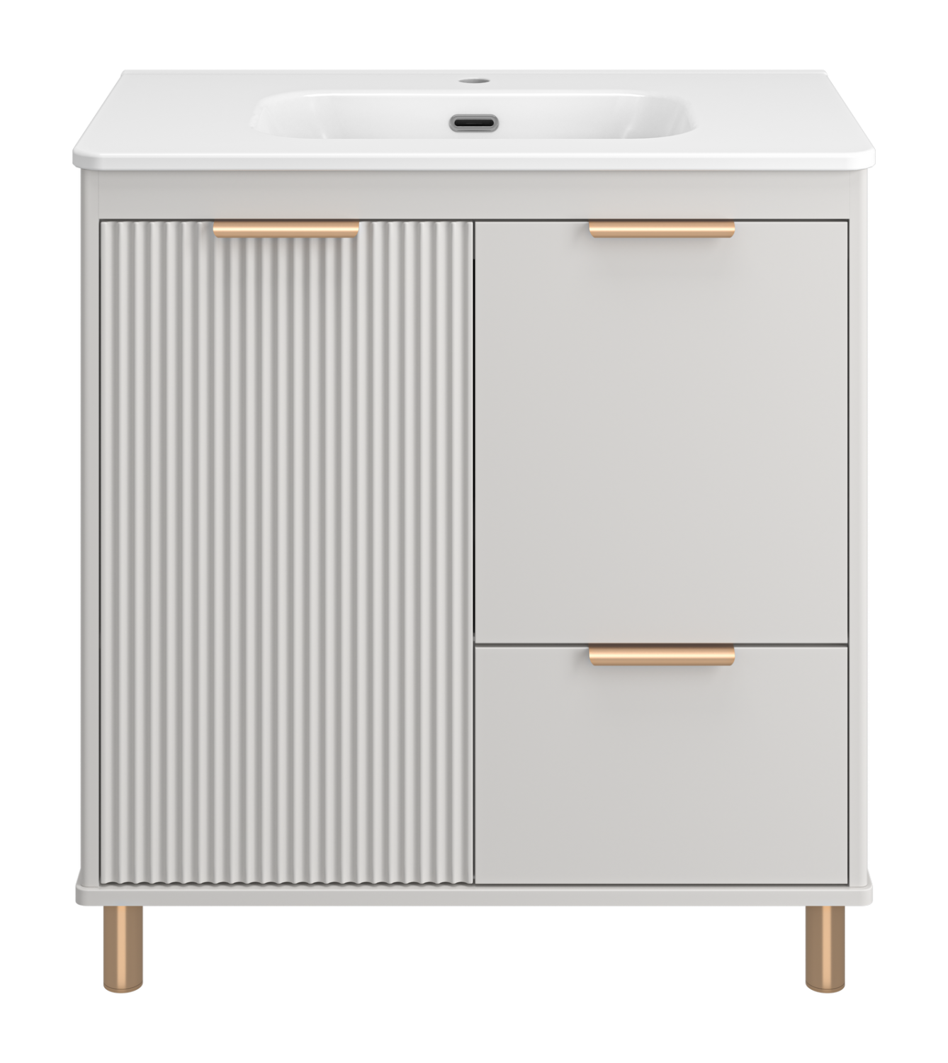 Тумба с раковиной Brevita Risacca Crema 80 напольная, серый