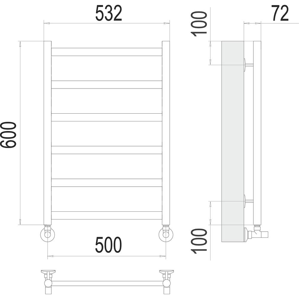 Полотенцесушитель водяной Terminus Аврора П6 50х60