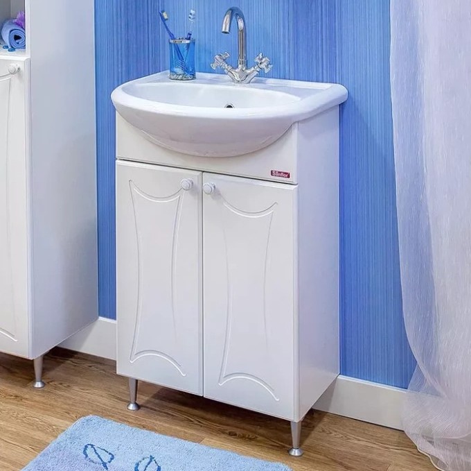 Тумба Sanflor Карина 55 с раковиной Уют 55