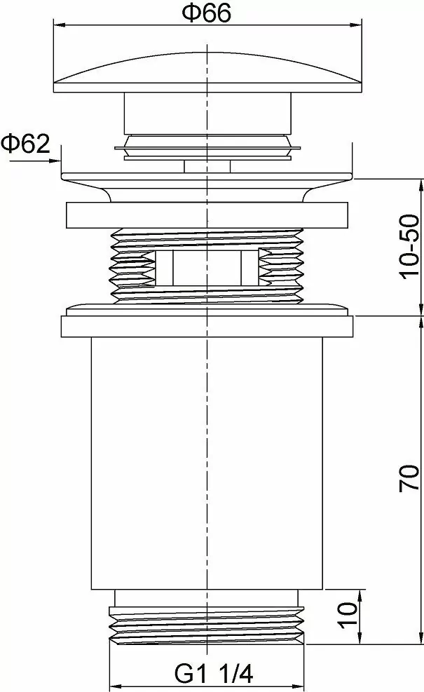 Донный клапан Timo 8011/17 матовое золото