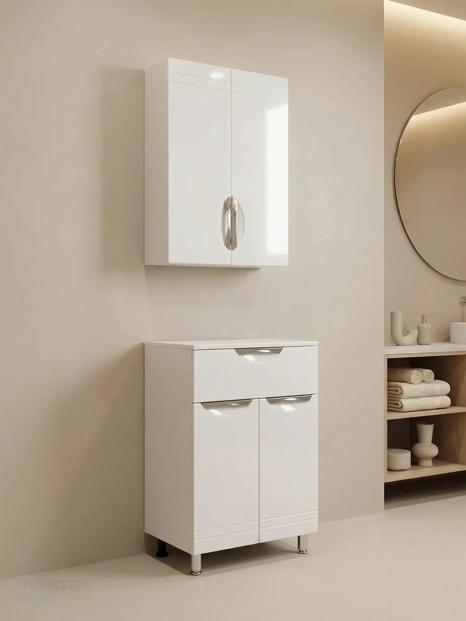 Шкаф навесной Francesca Доминго 50 белый от магазина Vanna-Vanna.ru!