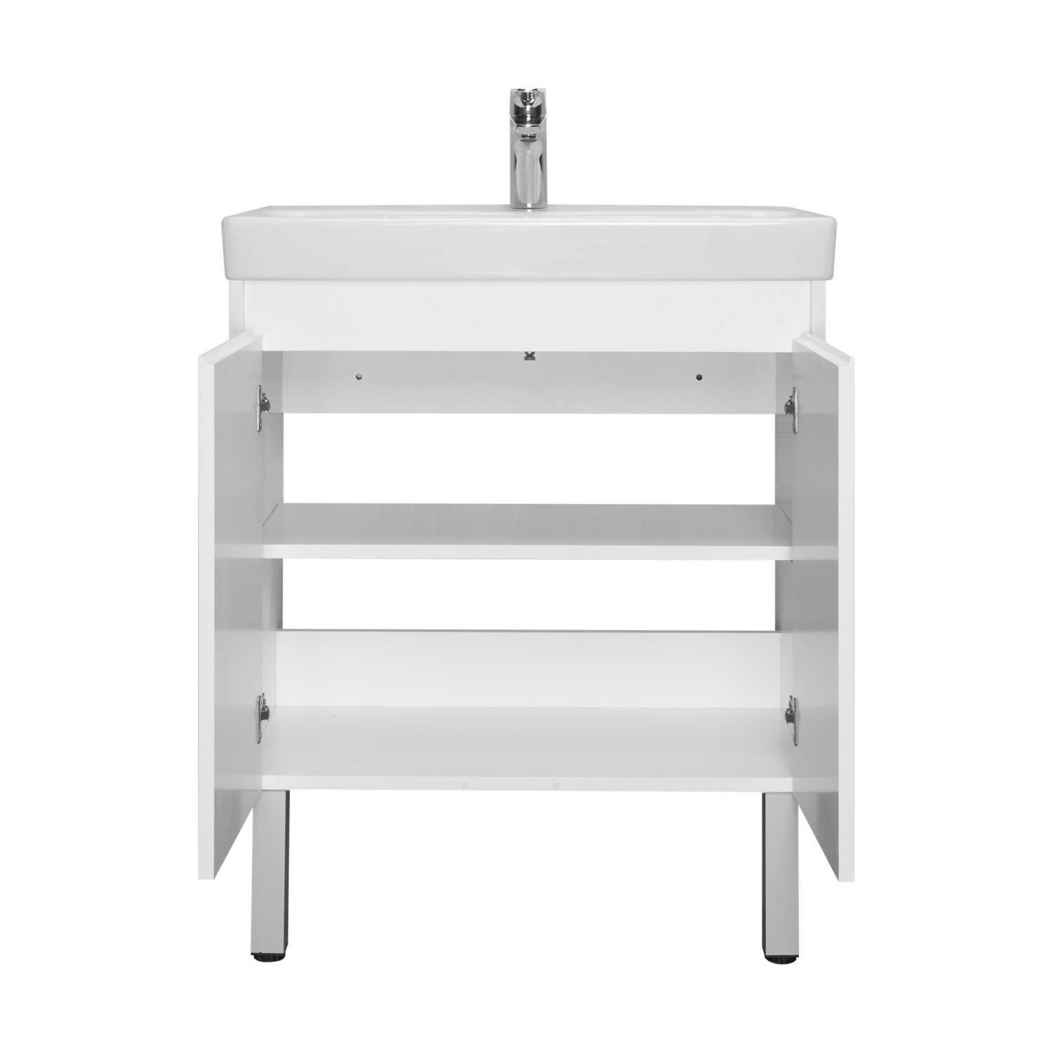 Тумба Aquaton Сканди Doors 70 с раковиной Адриана 70, 2 ящика, напольная, белый