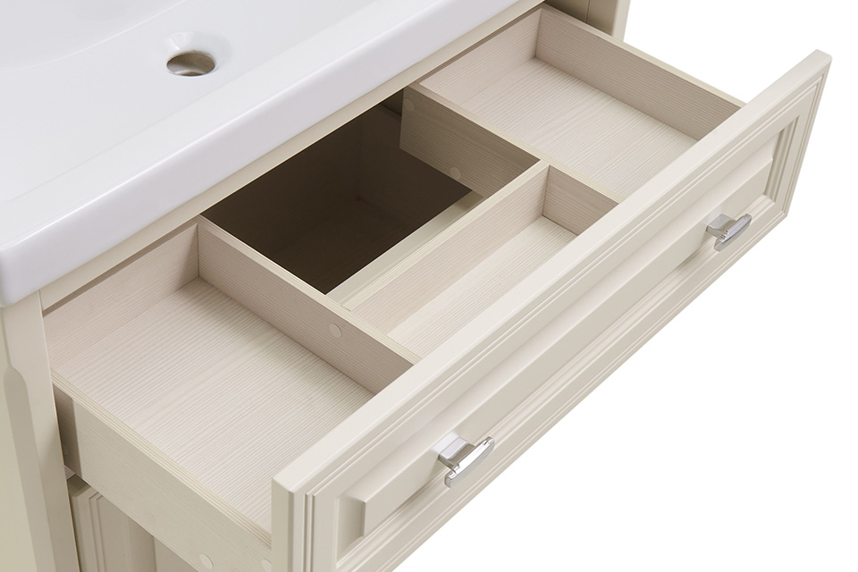 Мебель для ванной ASB Woodline Кастелло 80 комплект, подвесной, бежевый