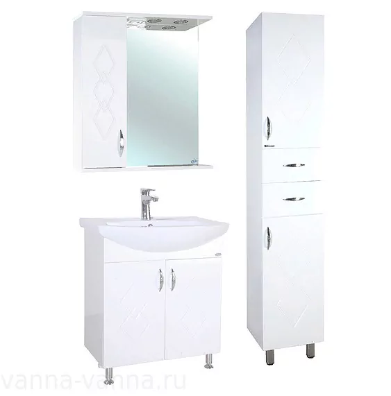 Мебель для ванной Bellezza Элеганс 60 комплект, напольный, белый