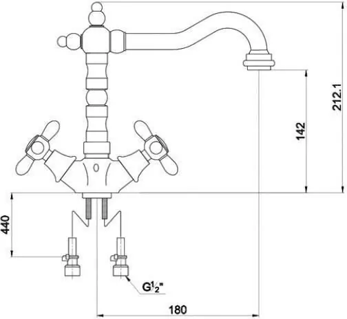 Смеситель для кухни Timo Ritz 0143FK хром золото