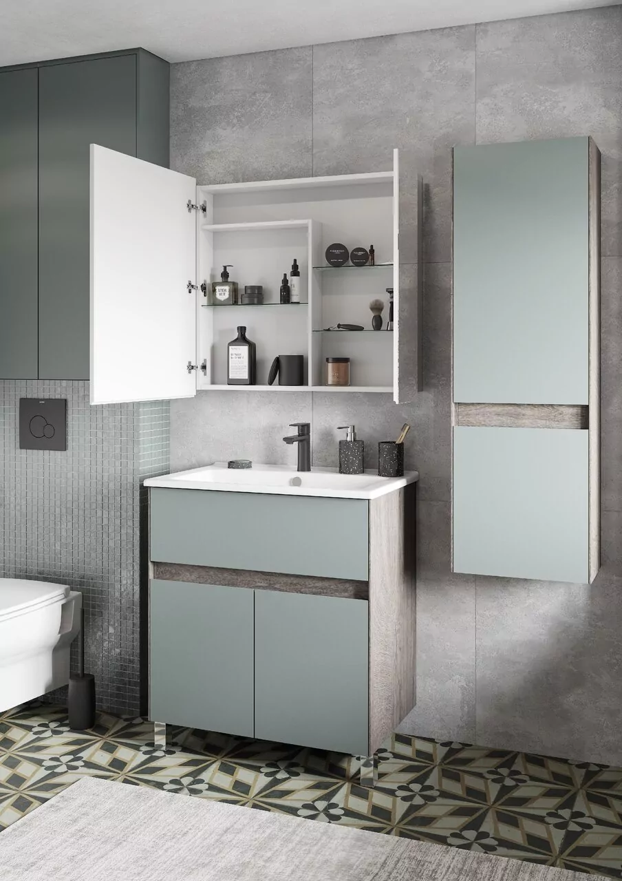 Зеркало-шкаф Aquaton Лондри 80 белый