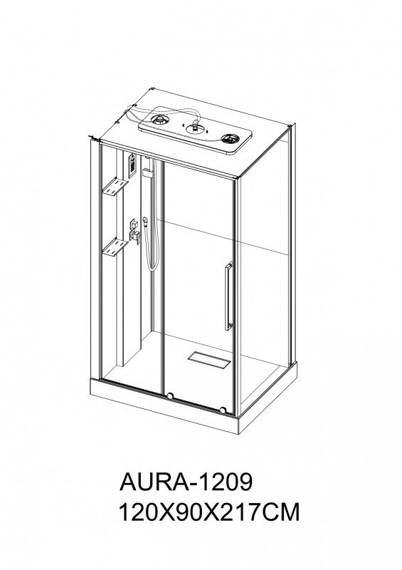 Душевая кабина ESBANO ESO-AURA-1209 120х90х217
