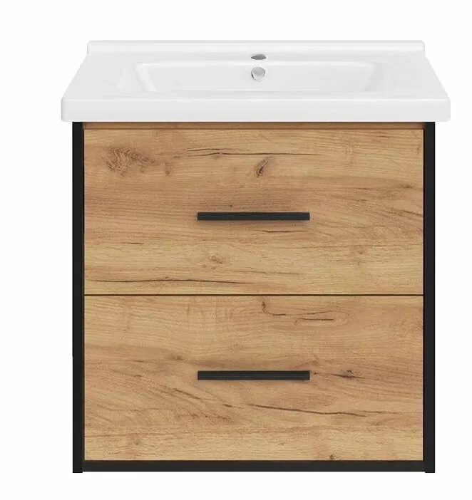 Тумба с раковиной Асб-мебель Монца 60 подвесная, дуб золотой