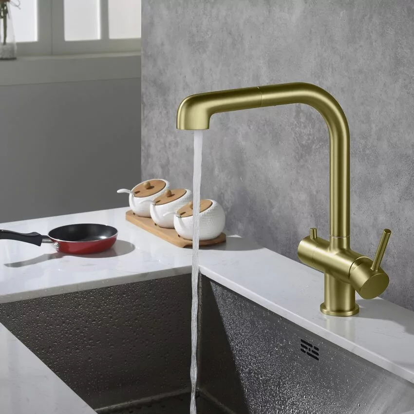 Смеситель для кухни Timo Saona 2346/17FL золото матовое