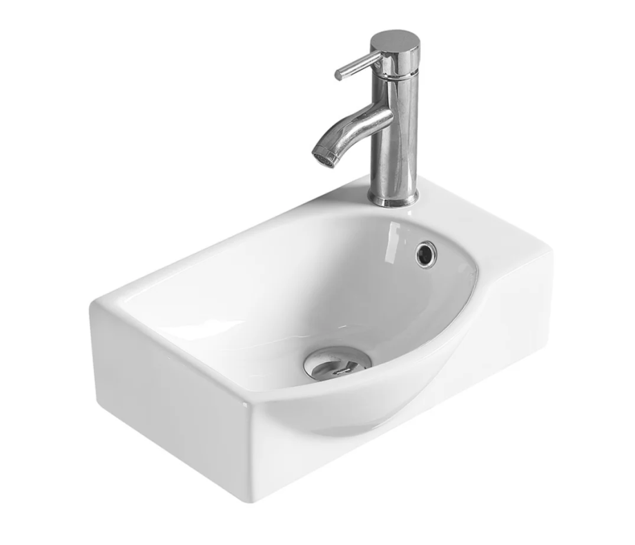 Раковина SantiLine SL-2018 L накладная, белая