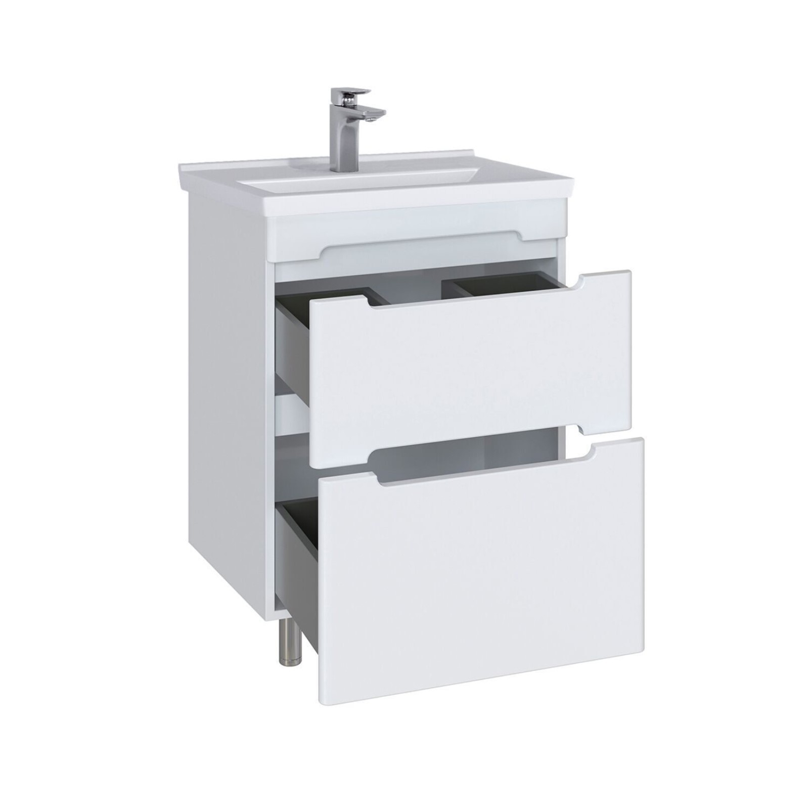 Тумба напольная SanStar Адель 60 с раковиной Фест 60, белая