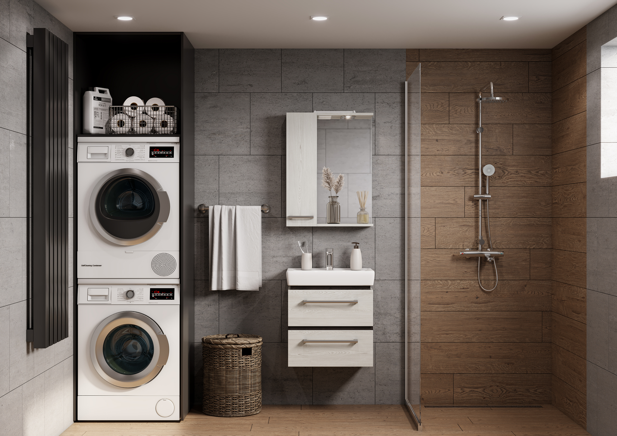 Зеркало-шкаф Aquaton Ронда PRO 55 L белый