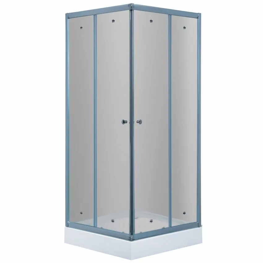 Душевой уголок Timo TL-8002 Fabric Glass матовый 80х80 квадратный, с низким поддоном, хром