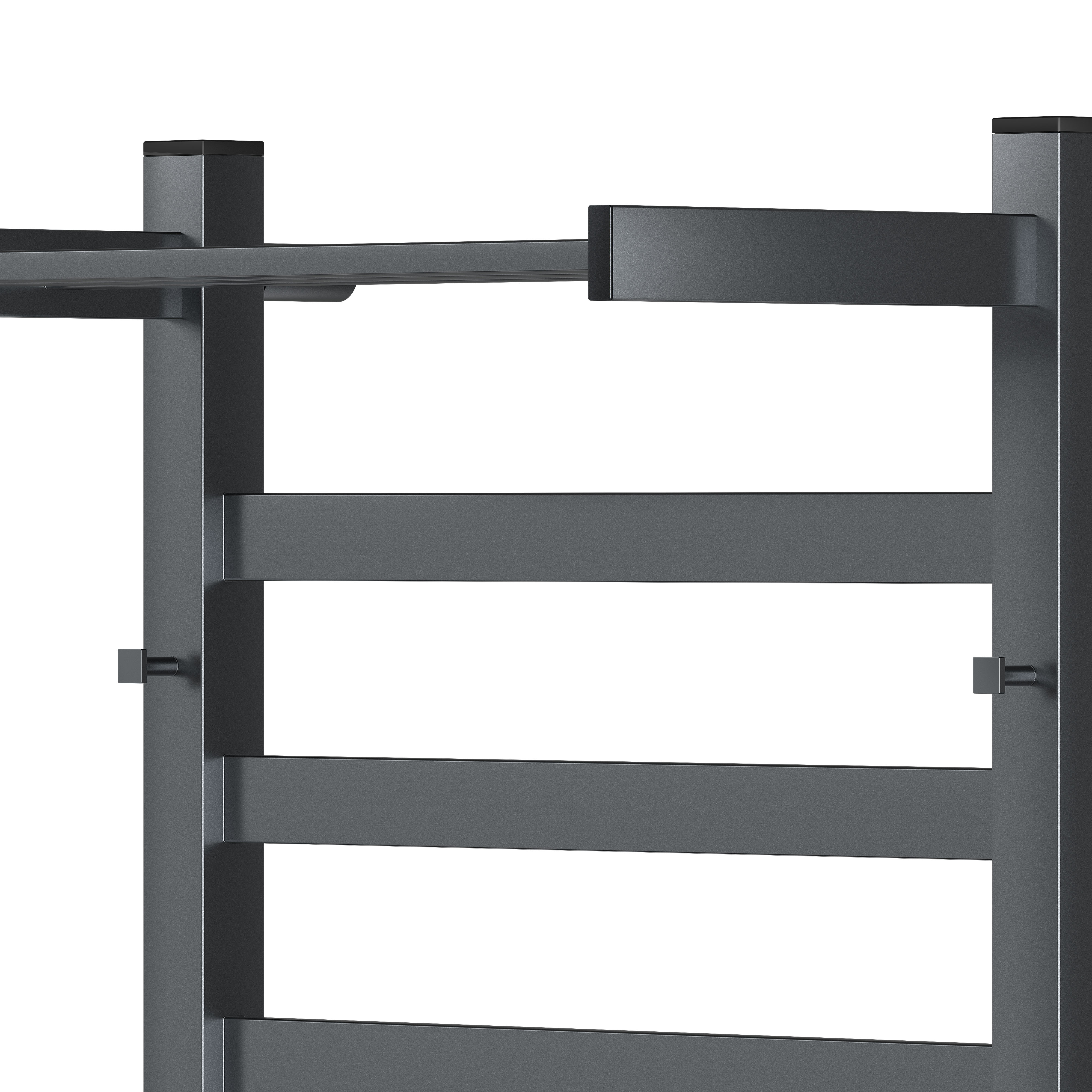 Полотенцесушитель электрический APEXTERMO Terra TR11184GF 800x400 с крючками и полкой, графит металлик