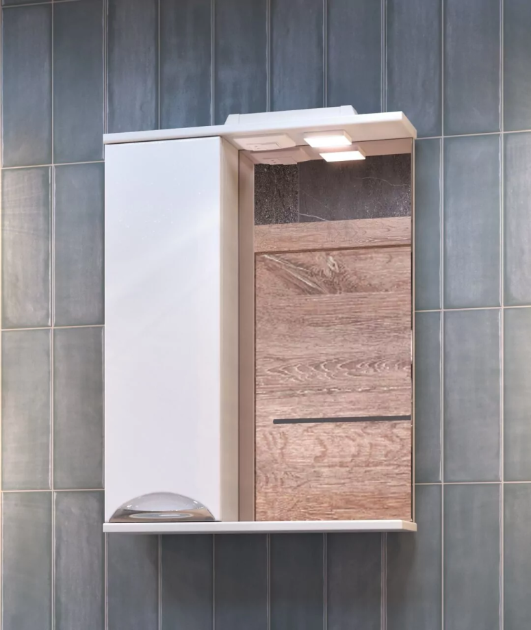 Зеркало со шкафчиком Vigo Callao 50 L, свет, белый