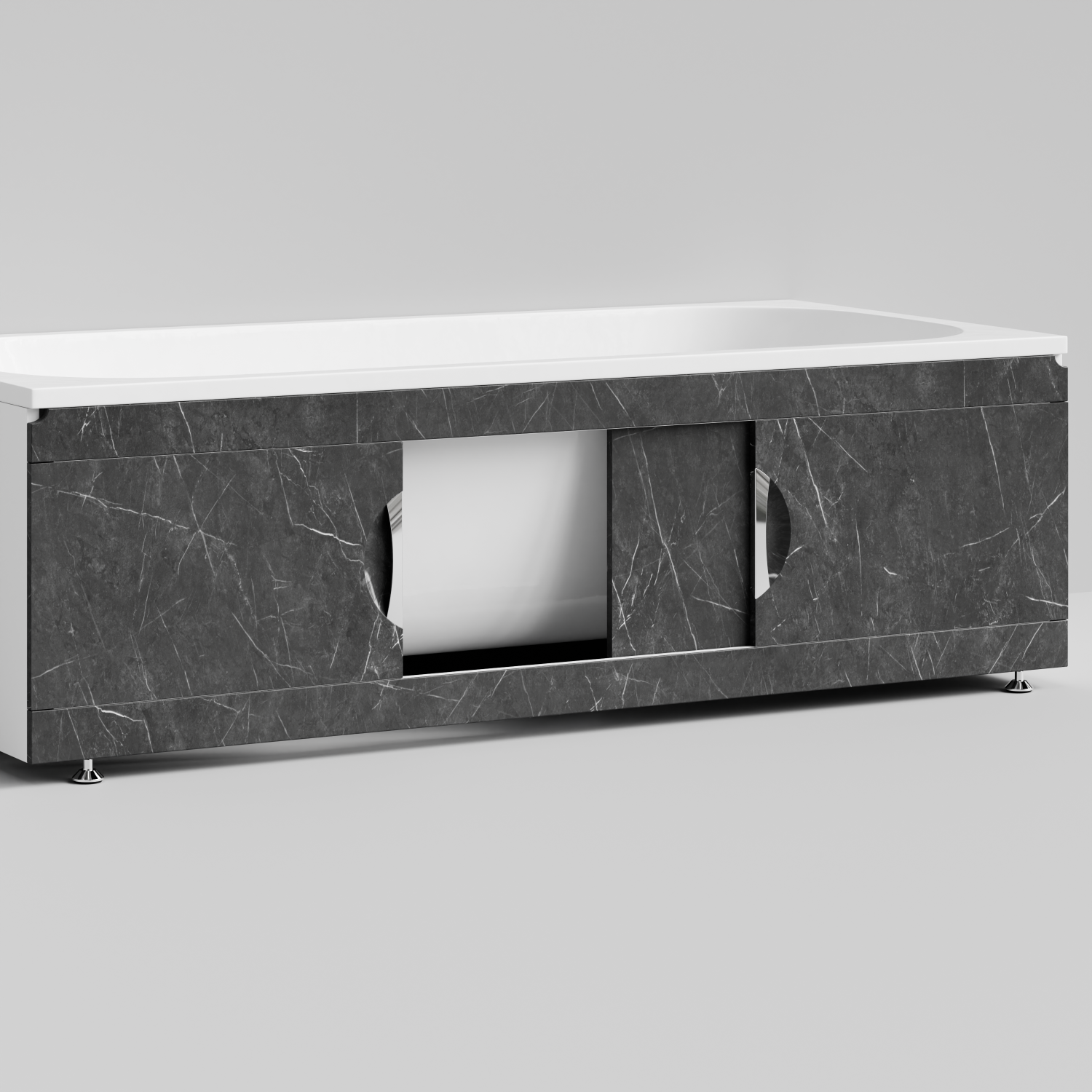 Экран под ванну Vod-ok Топ 180 раздвижной Мрамор Графит софт тач