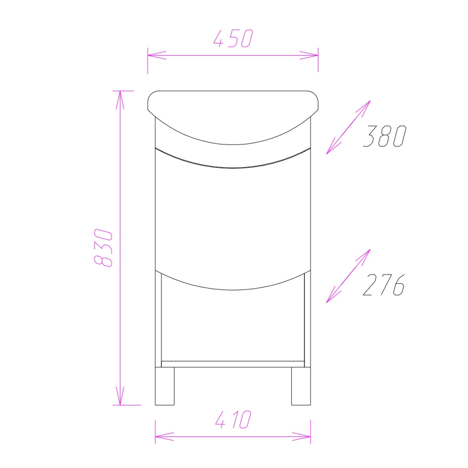 Тумба напольная Onika Селена 45.01 с раковиной Азов 45, бодега светлый