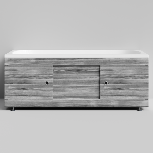 Экран под ванну Vod-ok Купе 150 раздвижной Лиственница структурная контрастно-серая