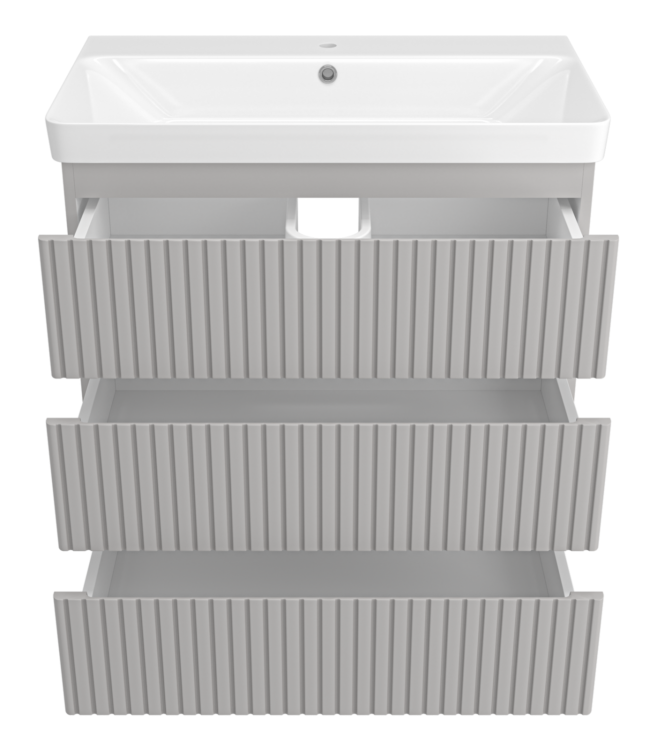 Тумба с раковиной Brevita Victory 80 напольная, серый шелк