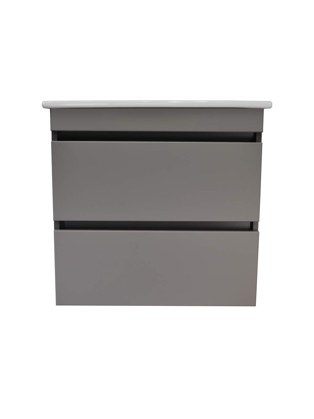 Тумба подвесная Runo Манхэттен 65 с раковиной Оскар 65, темно-серая/серая