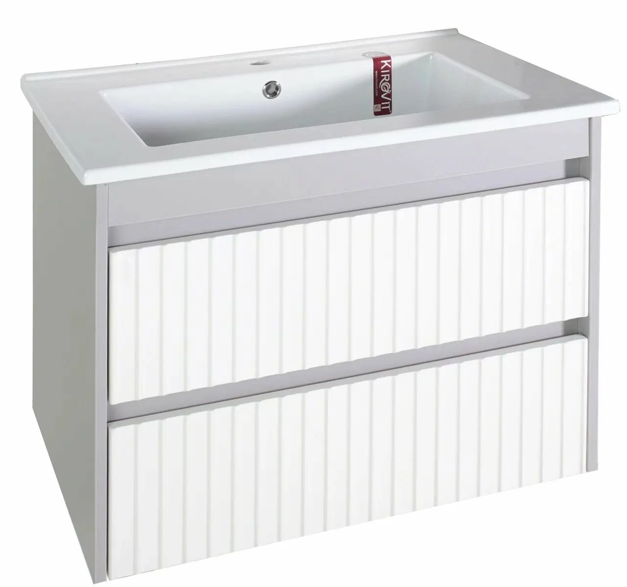 Тумба с раковиной Асб-мебель Мирано 85 подвесная, слоновая кость/шиншилла серая