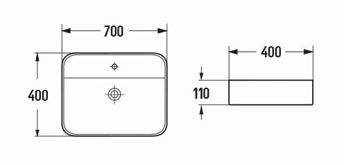 Раковина SantiLine SL-1007 накладная, белая