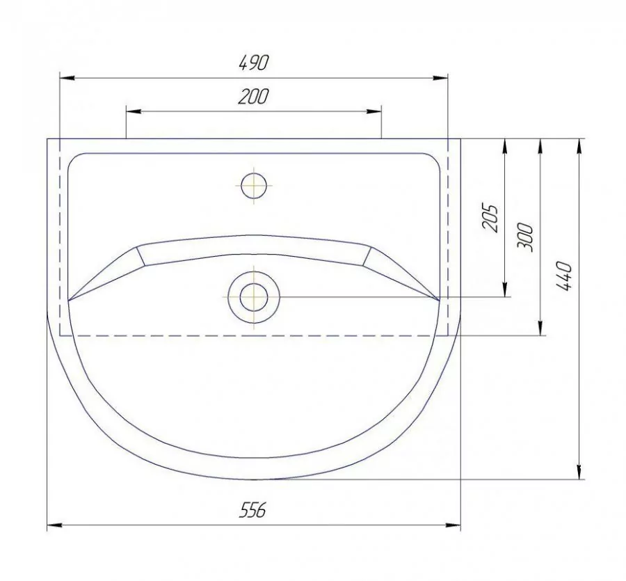 Тумба с раковиной Style Line Эко Фьюжн №9 55 напольная, белая
