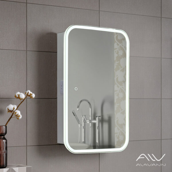 Зеркало-шкаф Alavann Lana 50 свет, холодный, белый