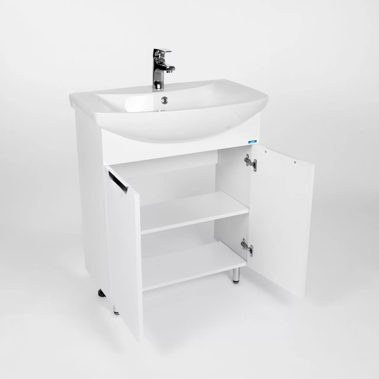 Тумба напольная Viant Лима 70 с раковиной Балтика 70, белый