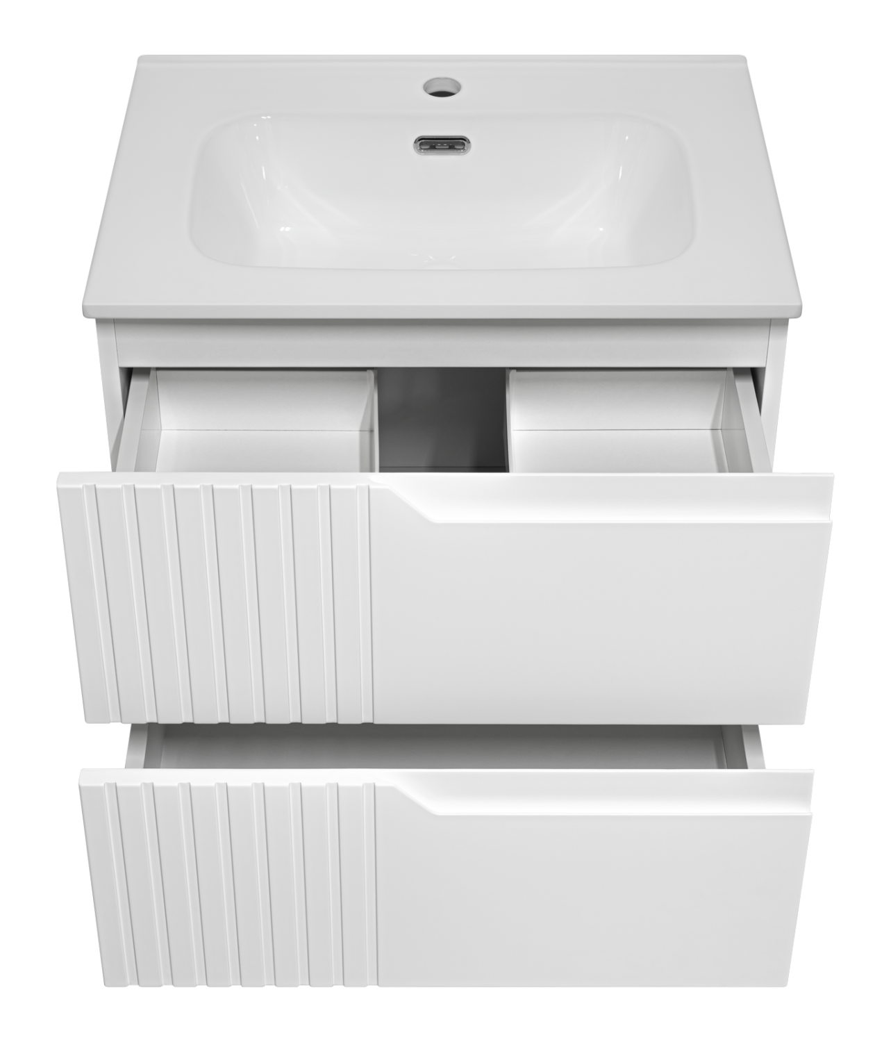 Тумба с раковиной Brevita Tivolli 60 подвесная (белая)