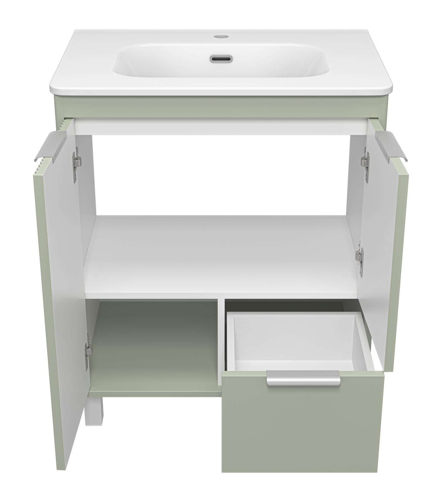 Тумба с раковиной Brevita Risacca Pistachio 70 напольная, фисташковый