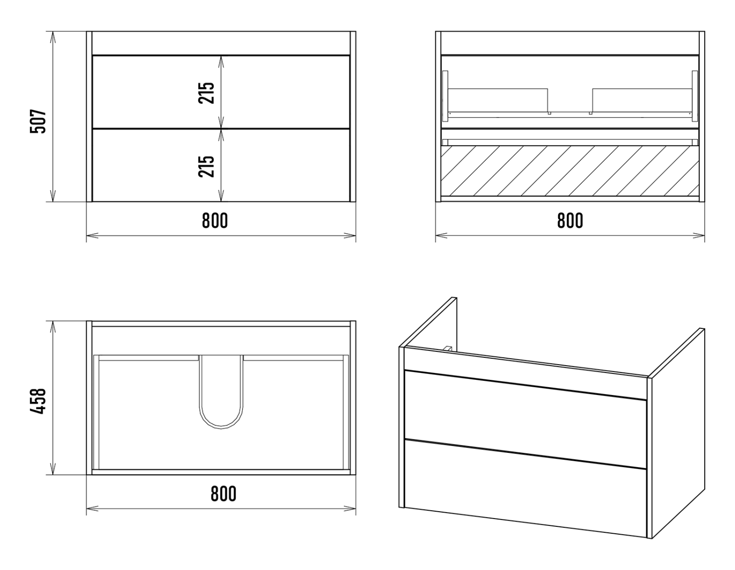 Тумба с раковиной Brevita Greenwood 80 подвесная, зеленый/дуб Галифакс