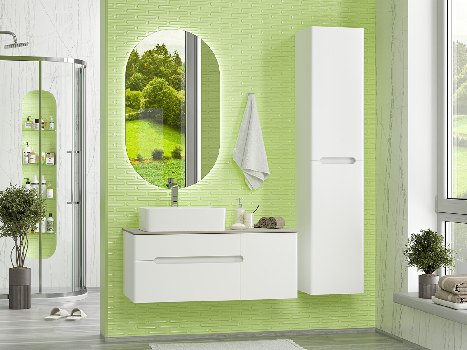 Тумба с раковиной Misty Роял 100 подвесная, белый