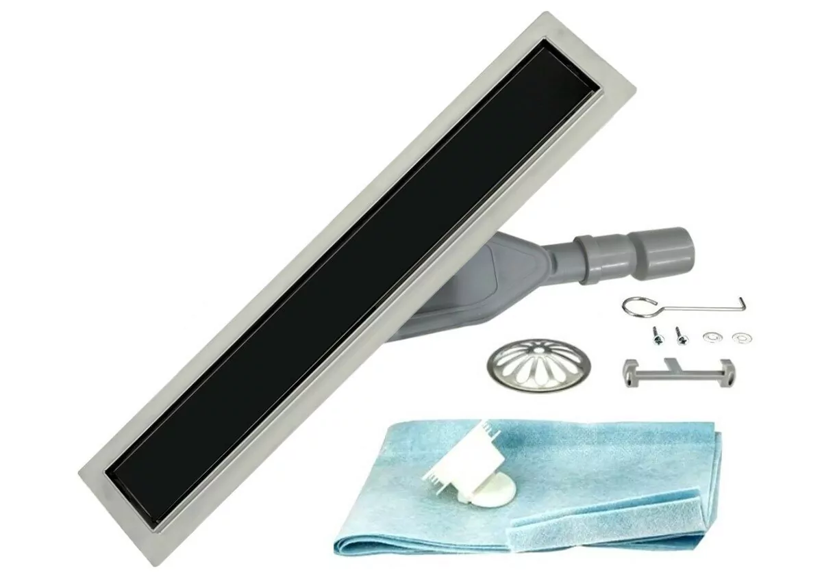 Душевой лоток ALMAes Laguna 600 LG60BL черное стекло