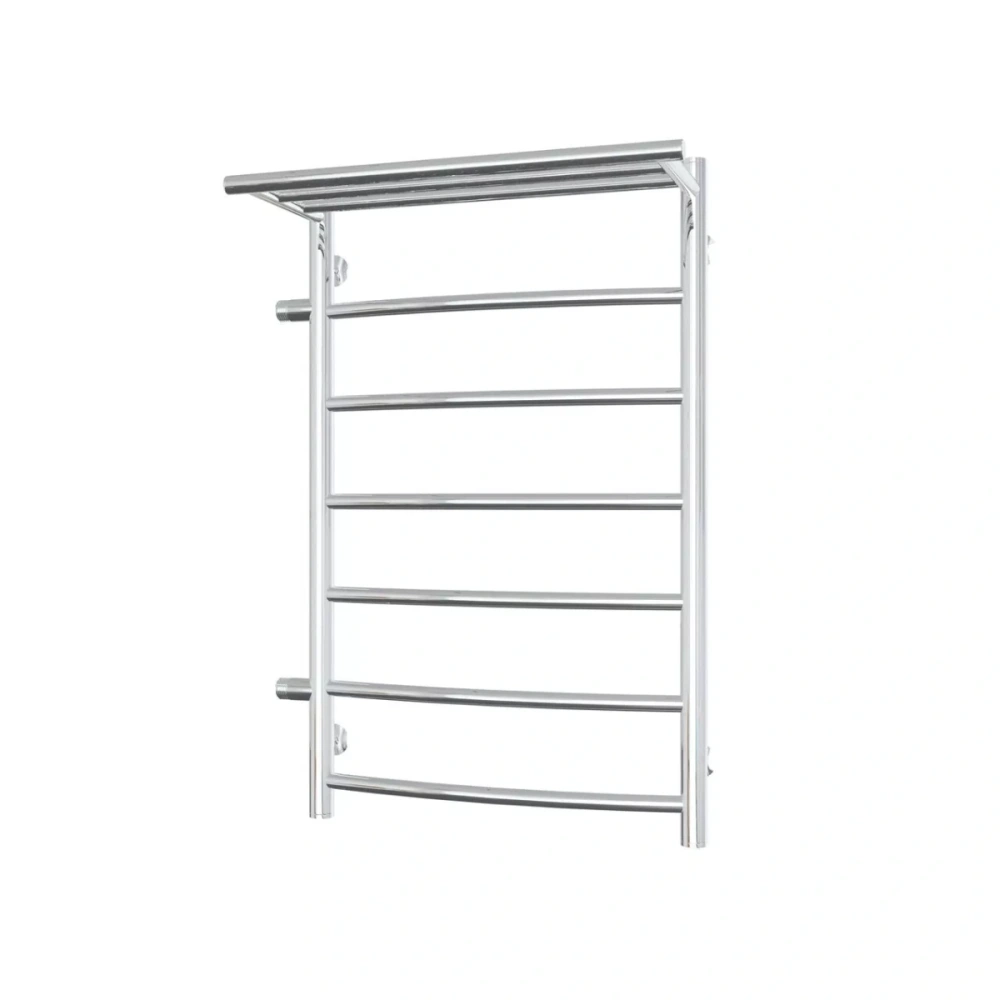 Полотенцесушитель водяной Laris Классик П7 500х800 L МЦ 500-1, боковой, с полкой, хром от магазина Vanna-Vanna.ru!