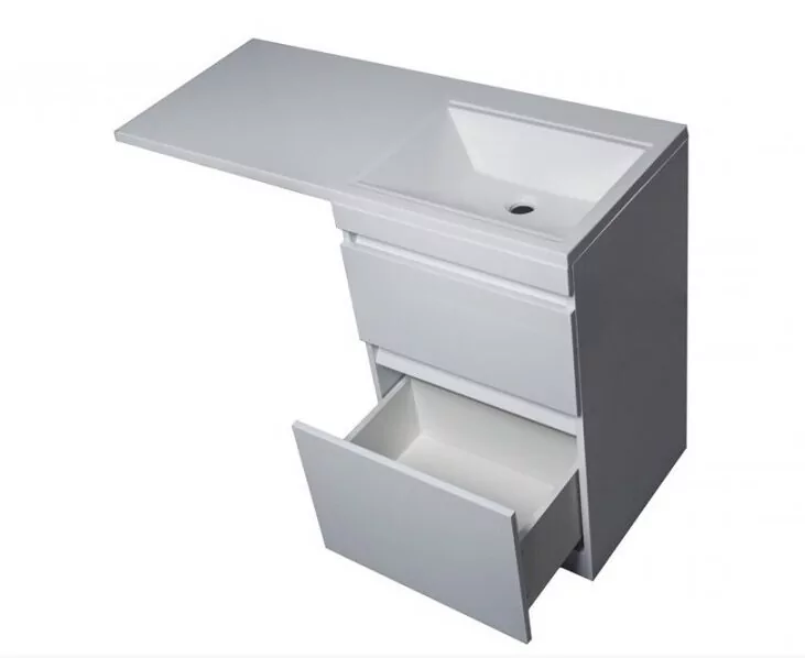 Тумба напольная Style Line Даллас 115 Люкс Plus ПВХ с раковиной Даллас 115 под стиральную машину, правая, белая