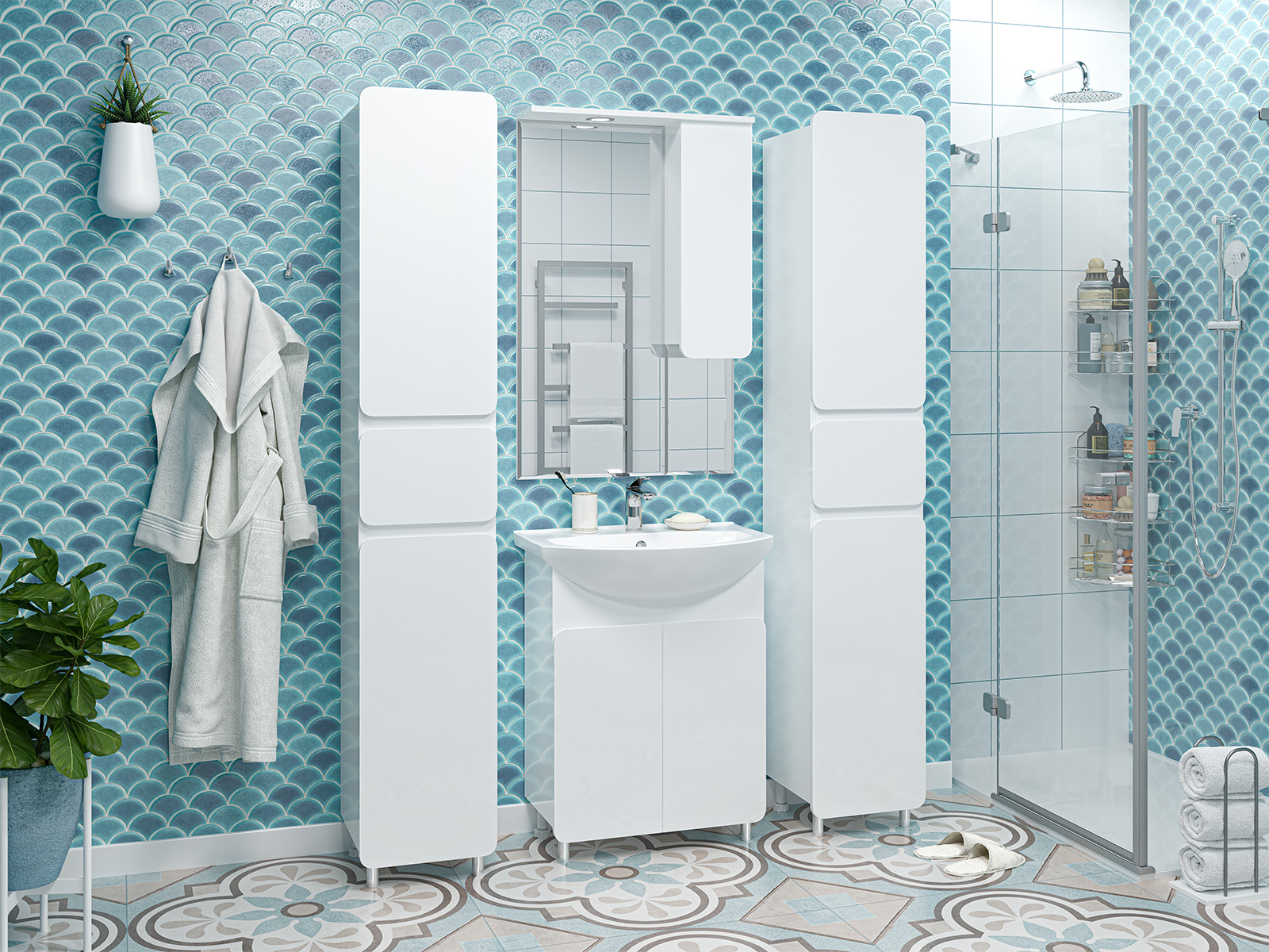 Тумба с раковиной Misty Чегет 65 белый